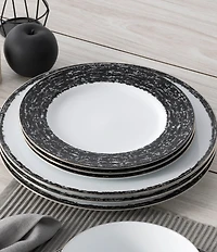 Noritake Black Rill Collection Dinner Plates, Set of 4