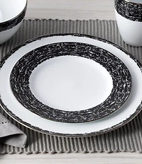 Noritake Black Rill Collection Dinner Plates, Set of 4