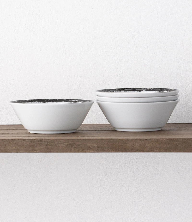 Noritake Black Rill Collection Fruit Bowls, Set of 4