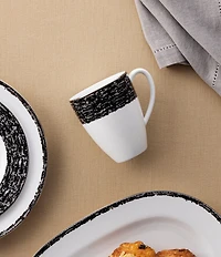 Noritake Black Rill Collection Mugs, Set of 4