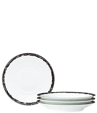 Noritake Black Rill Collection Saucers, Set of 4