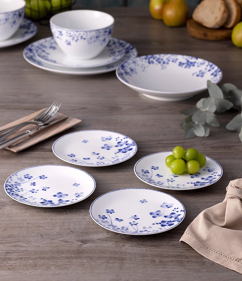 Noritake Bloomington Road Blue Collection Bread & Butter Plates, Set Of 4
