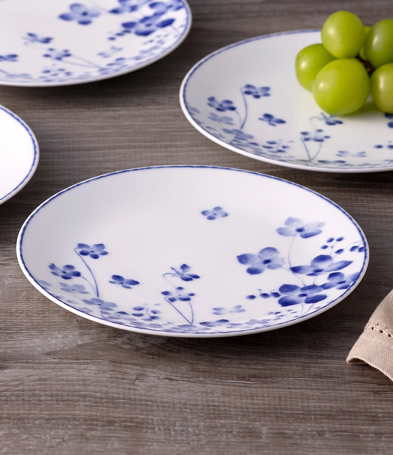 Noritake Bloomington Road Blue Collection Bread & Butter Plates, Set Of 4