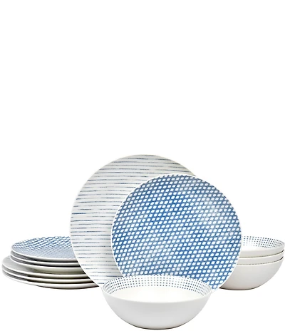 Noritake Hammock Patterned Coupe Set, Service for 4