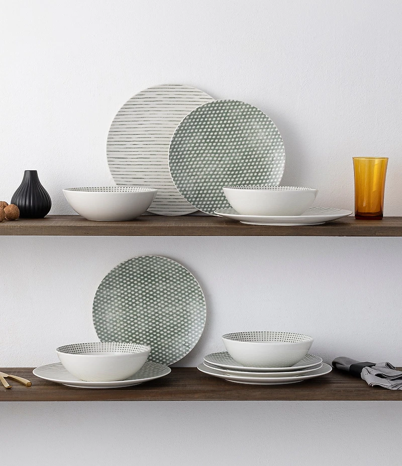 Noritake Hammock Patterned Coupe Set, Service for 4