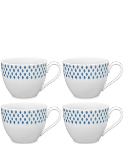 Noritake Blue Hammock Collection Dotted Cups, Set of 4