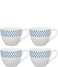 Noritake Blue Hammock Collection Dotted Cups, Set of 4