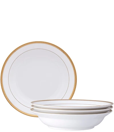 Noritake Charlotta Collection Rim Dinner Bowls, Set of 4