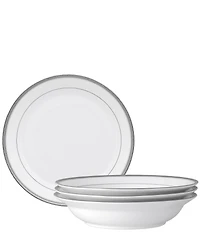 Noritake Charlotta Platinum Collection Rim Dinner Bowls, Set of 4