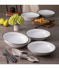 Noritake Charlotta Platinum Collection Rim Dinner Bowls, Set of 4