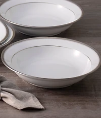 Noritake Charlotta Platinum Collection Rim Dinner Bowls, Set of 4