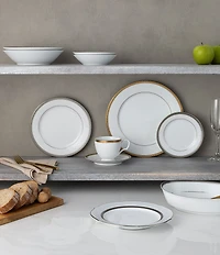 Noritake Charlotta Platinum Collection Rim Dinner Bowls, Set of 4