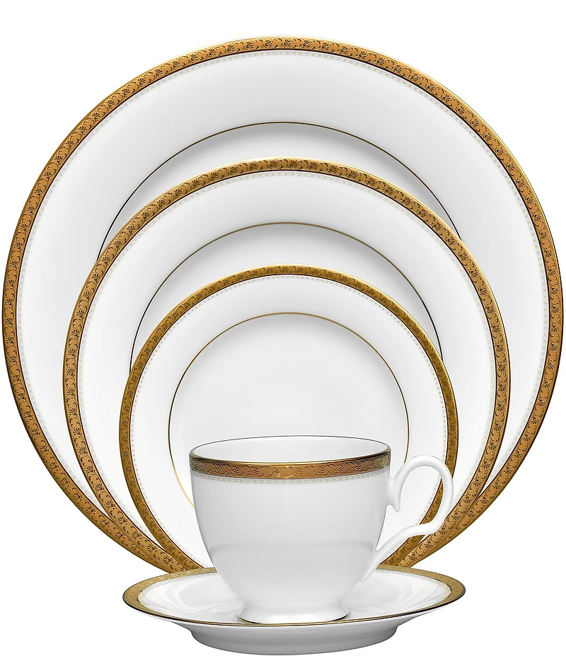 Noritake Charlotta Gold 5 Piece Place Setting