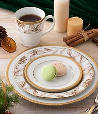 Noritake Charlotta Gold Porcelain Harvest Accent Plates, Set of 4