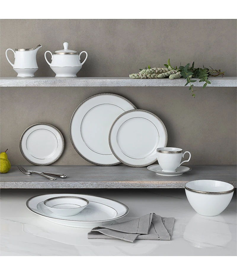 Noritake Charlotta Collection Banded Dinnerware Set, Service for 6