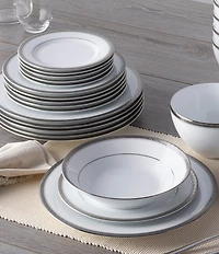 Noritake Charlotta Collection Banded Dinnerware Set, Service for 6