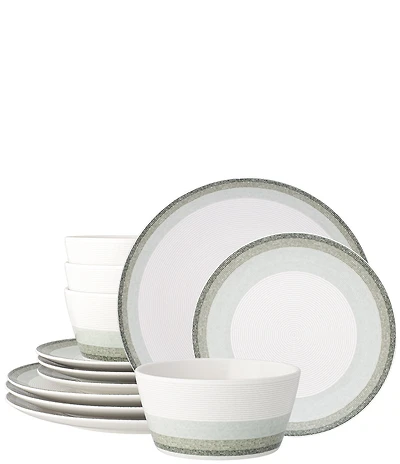 Noritake Colorscapes Layers Collection Coupe Dinnerware Set, Service for 4