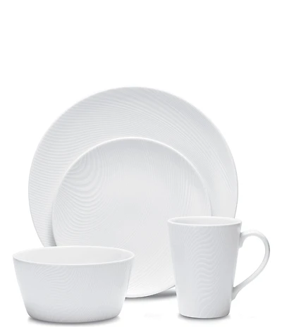 Noritake Colorscapes White-on-White Dune 4-Piece Coupe Place Setting