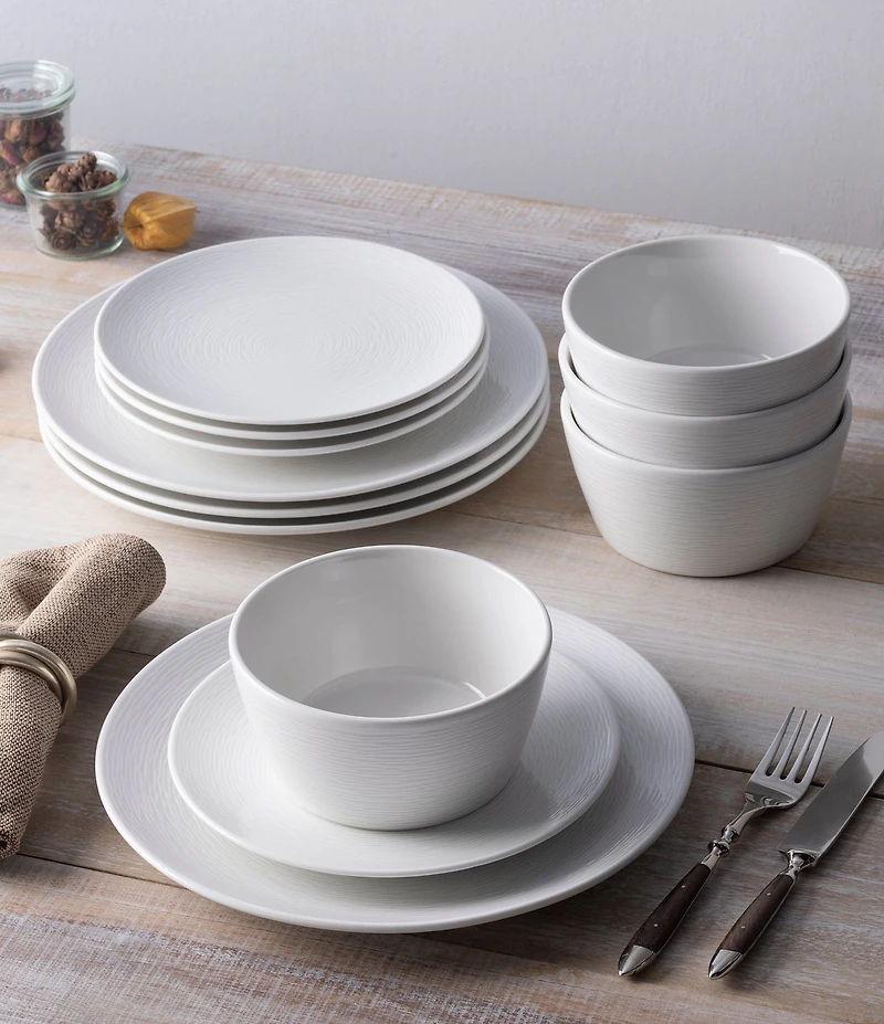 Noritake Colorscapes Swirl Collection Coupe Set, Service for 4