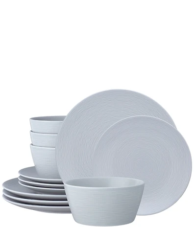 Noritake Colorscapes Swirl Collection Coupe Set, Service for 4