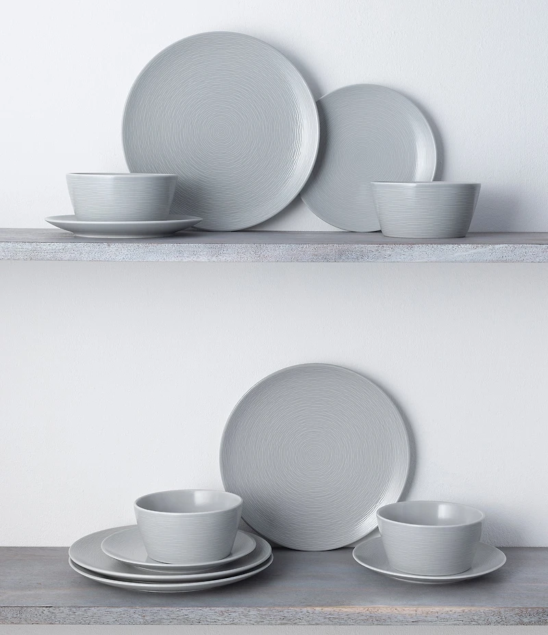 Noritake Colorscapes Swirl Collection Coupe Set, Service for 4