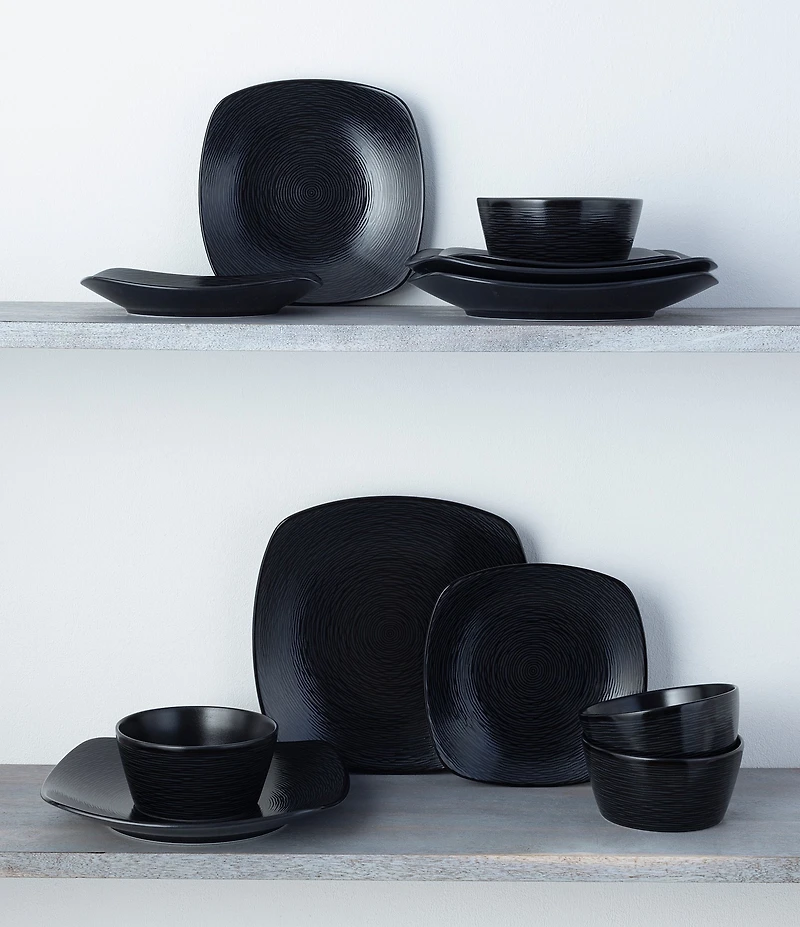 Noritake Colorscapes Swirl Collection Square Set, Service for 4