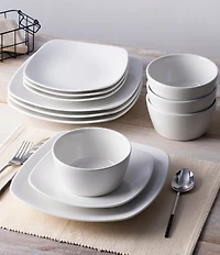 Noritake Colorscapes Swirl Collection Square Set, Service for 4