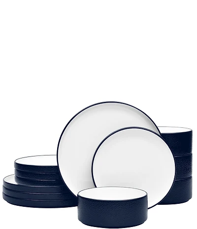 Noritake ColorTex Stone Collection Stax Dinnerware Set, Service For 4