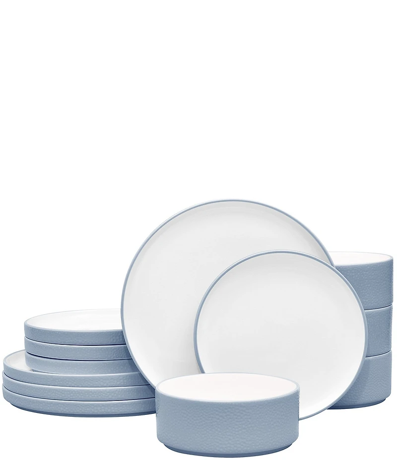Noritake ColorTex Stone Collection Stax Dinnerware Set, Service For 4
