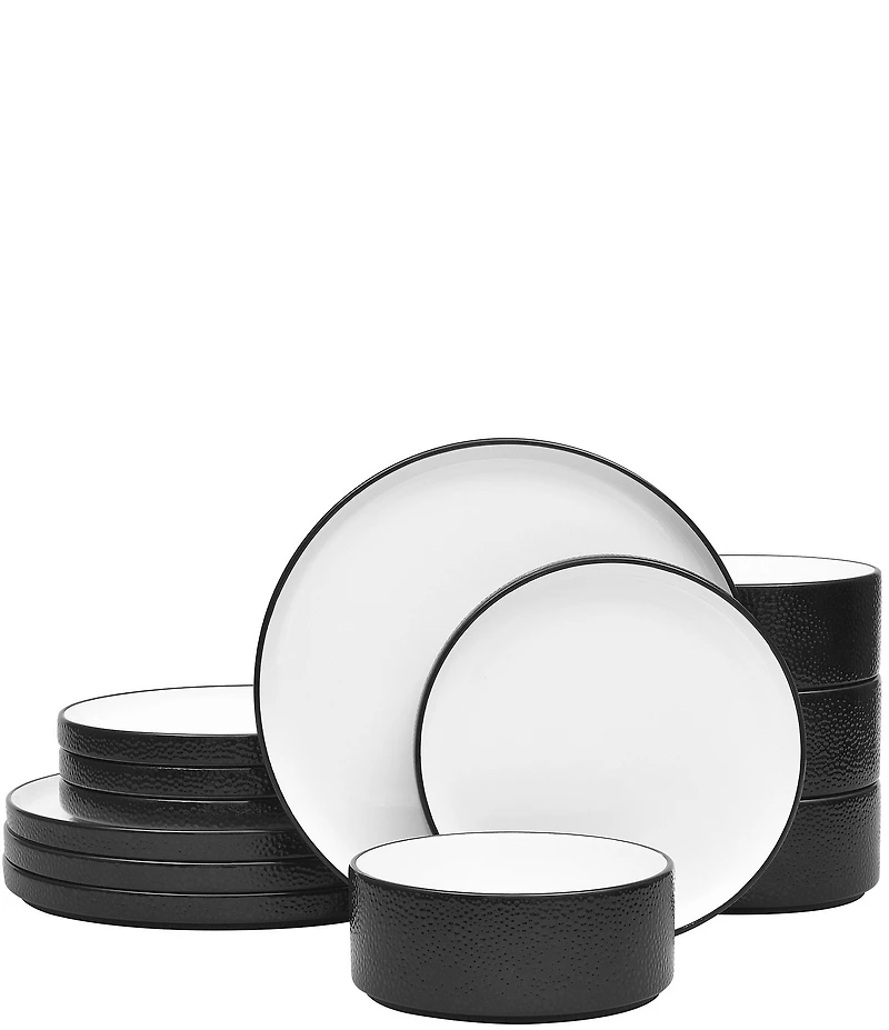 Noritake ColorTex Stone Collection Stax Dinnerware Set, Service For 4