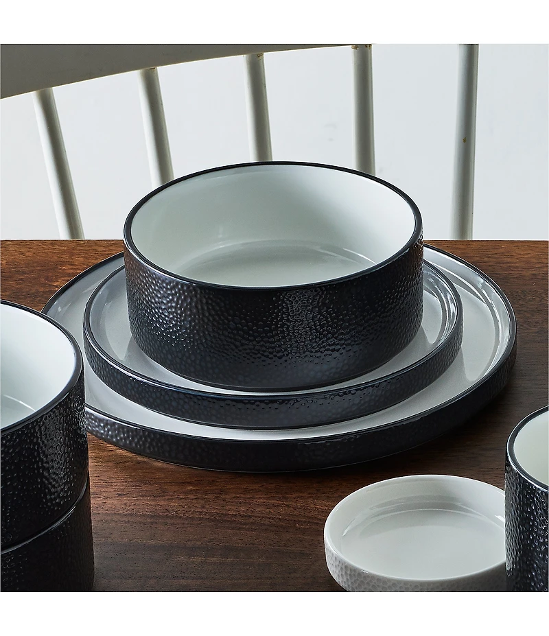 Noritake ColorTex Stone Collection Stax Dinnerware Set, Service For 4