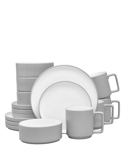 Noritake ColorTex Collection 16-Piece Stax Dinnerware Set, Service For 4