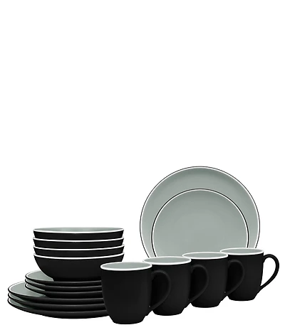 Noritake ColorTrio Collection 16-Piece Coupe Set, Service For 4
