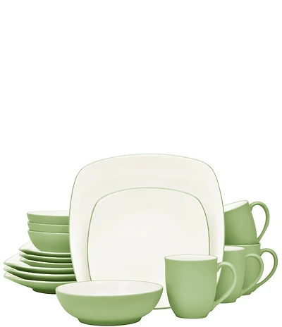 Noritake Colorwave Clay Collection 16-Piece Square Set, Service For 4