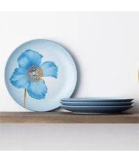 Noritake Colorwave Ice Poppy Accent/Luncheon Floral Plates, Set of 4