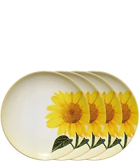 Noritake Colorwave Mustard Sunflower Accent/Luncheon Floral Plates, Set of 4