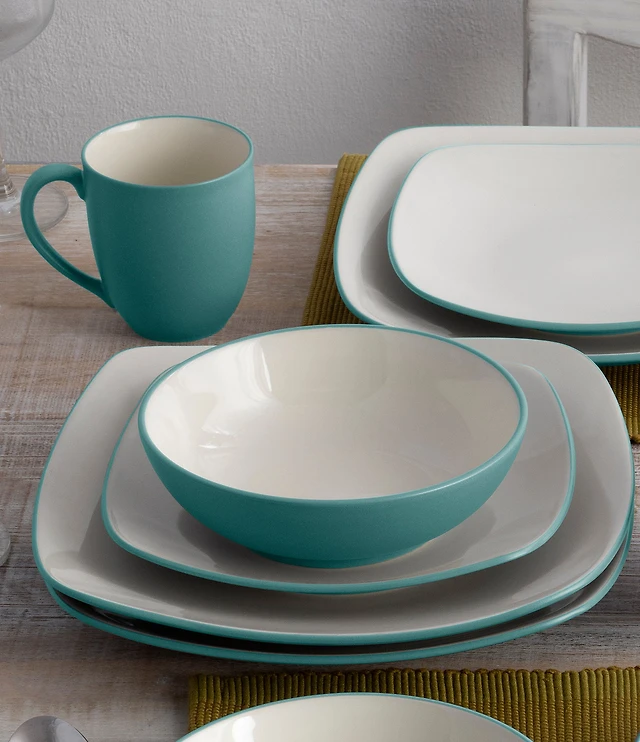 Noritake Colorwave Naked Collection Square Dinner Plates, Set of