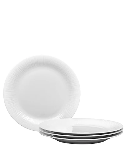 Noritake Conifere Collection White Dinner Plates, Set of 4