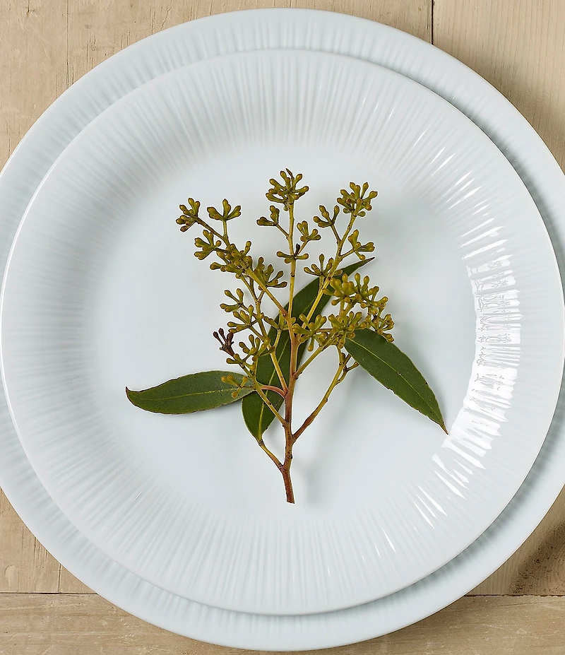 Noritake Conifere Collection White Dinner Plates, Set of 4