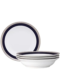 Noritake Crestwood Cobalt Platinum Collection Rim Dinner Bowls, Set Of 4