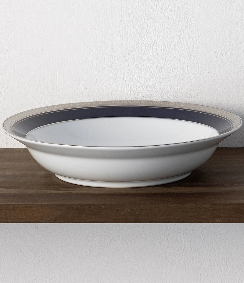Noritake Crestwood Cobalt Platinum Collection Rim Dinner Bowls, Set Of 4