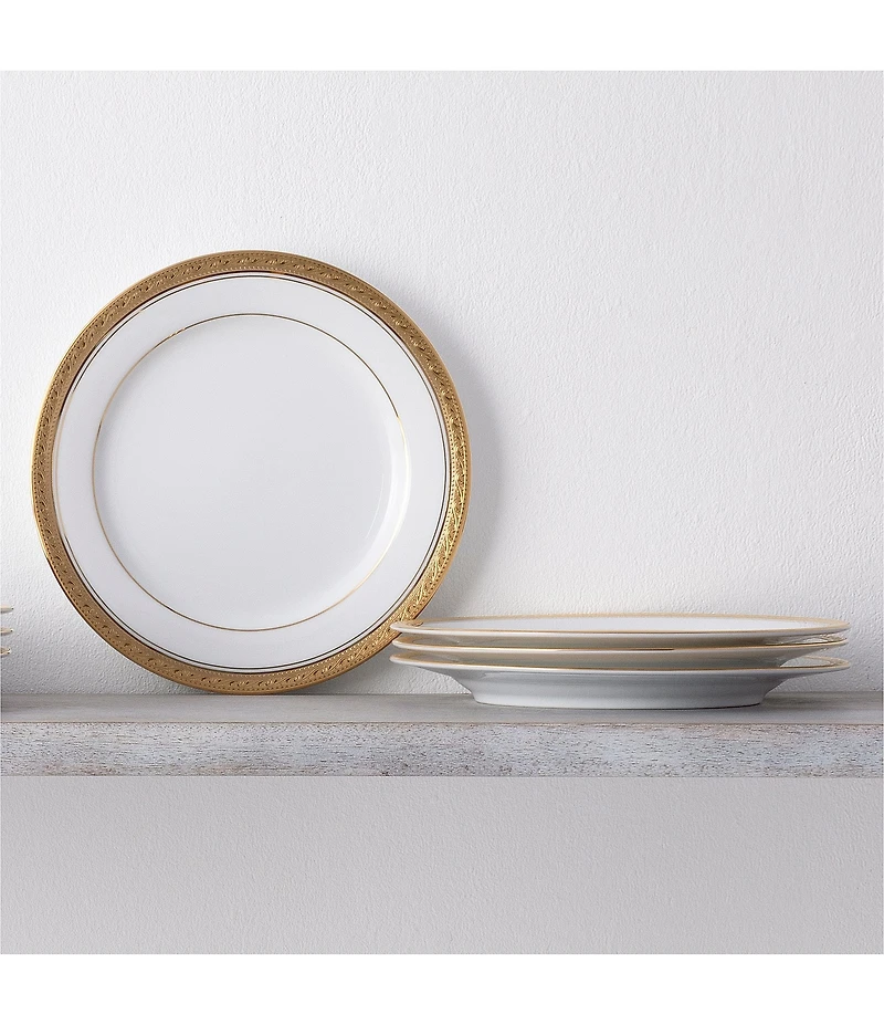 Noritake Crestwood Etched Collection Salad Plates, Set of 4
