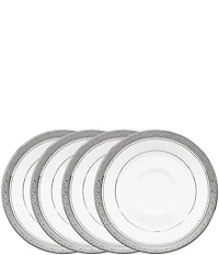 Noritake Crestwood Etched Collection Saucers, Set of 4