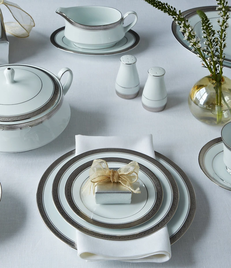 Noritake Crestwood Etched Collection Saucers, Set of 4