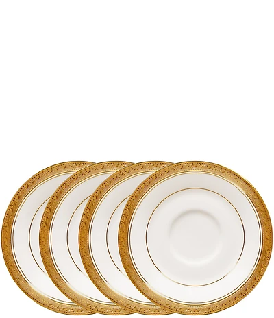 Noritake Crestwood Etched Collection Saucers, Set of 4