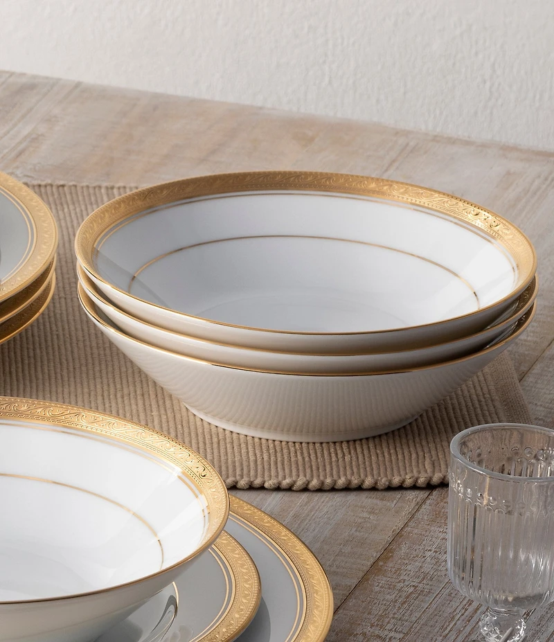 Noritake Crestwood Etched Collection Soup Bowls, Set of 4