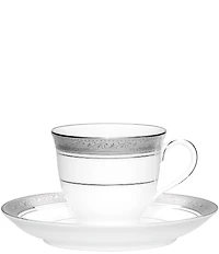Noritake Crestwood Etched Platinum Porcelain 5-Piece Place Setting