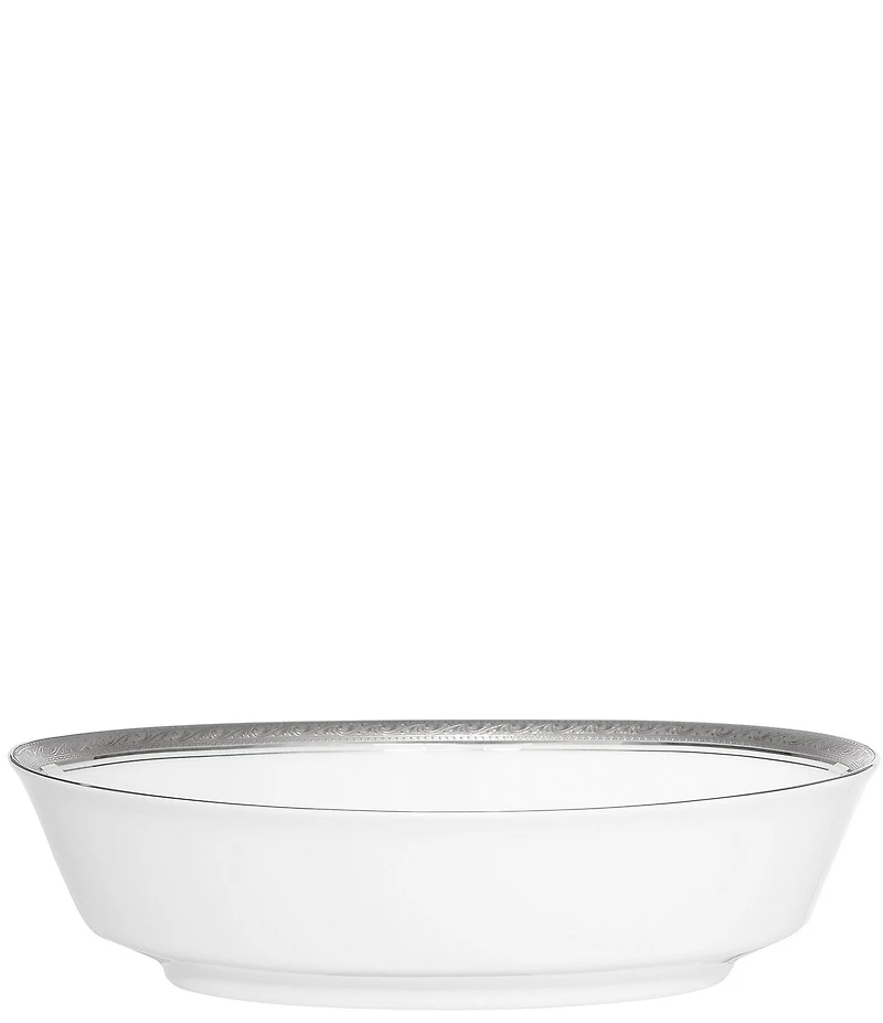 Noritake Crestwood Etched Porcelain Oval Vegetable Bowl