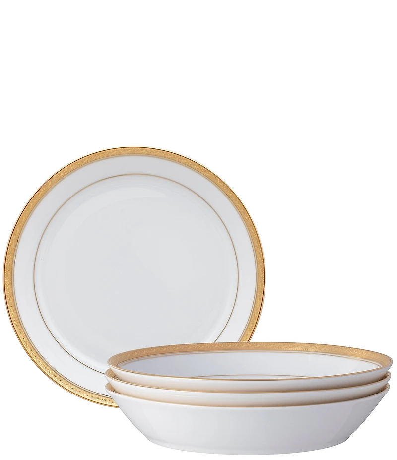 Noritake Crestwood Gold Collection Coupe Dinner Bowls, Set of 4
