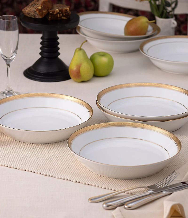 Noritake Crestwood Gold Collection Coupe Dinner Bowls, Set of 4